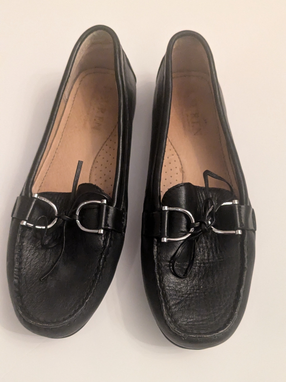 Ralph Lauren Black Leather Bit Loafers